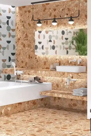 carrelage imitation terrazzo 80x80 cm ROMA ROJIZO Commander Vite